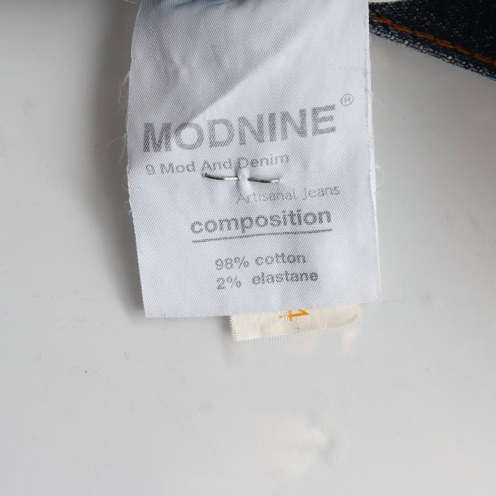 모드나인 진청 워싱 데미지 진 청바지 이미지 6