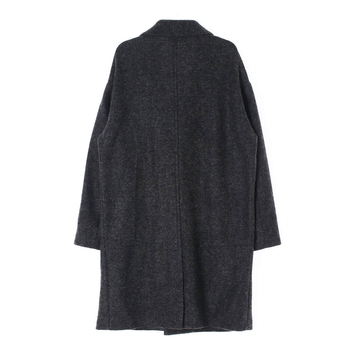 자라 맨 울60 그레이 싱글 롱 코트 이미지 5
