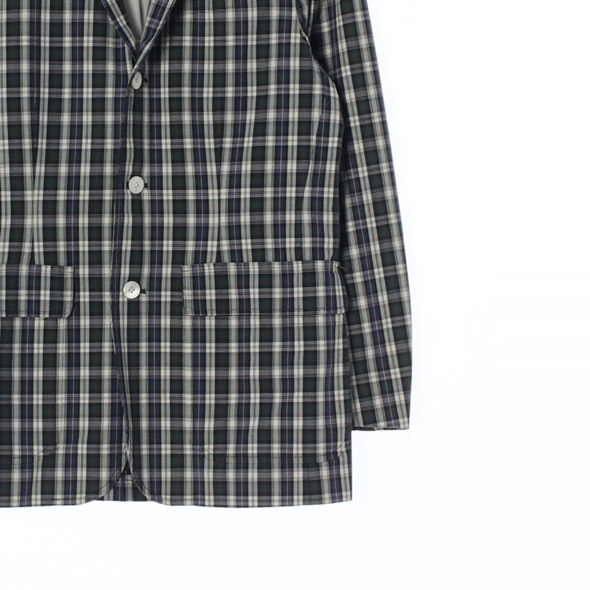 폴로 랄프 로렌 블랙 체크 코튼 싱글 재킷 이미지 3