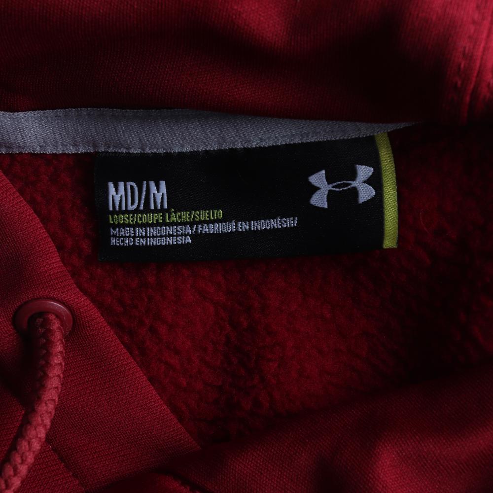 언더 아머 레드 기모 후드 티셔츠 이미지 5