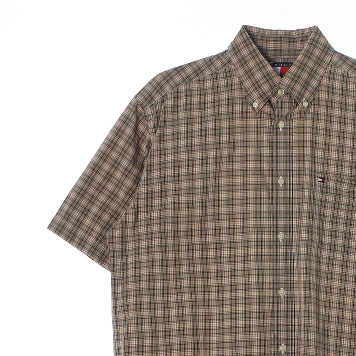 타미힐피거 브라운 잔체크 반팔 셔츠 이미지 2