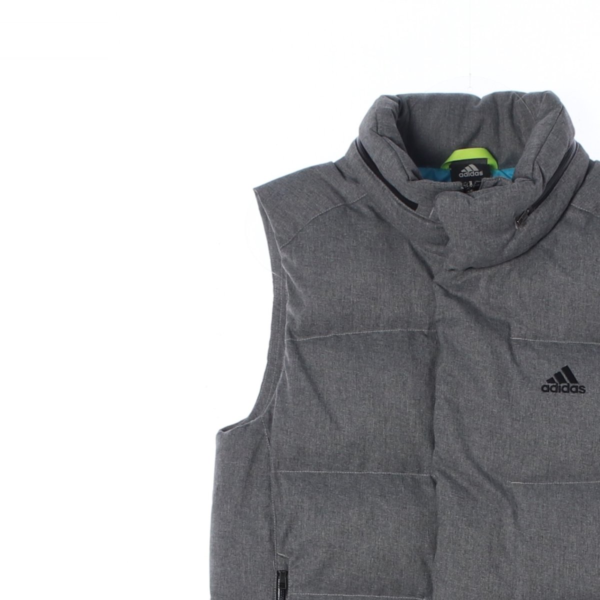 아디다스 그레이 후드 다운 패딩조끼 이미지 2