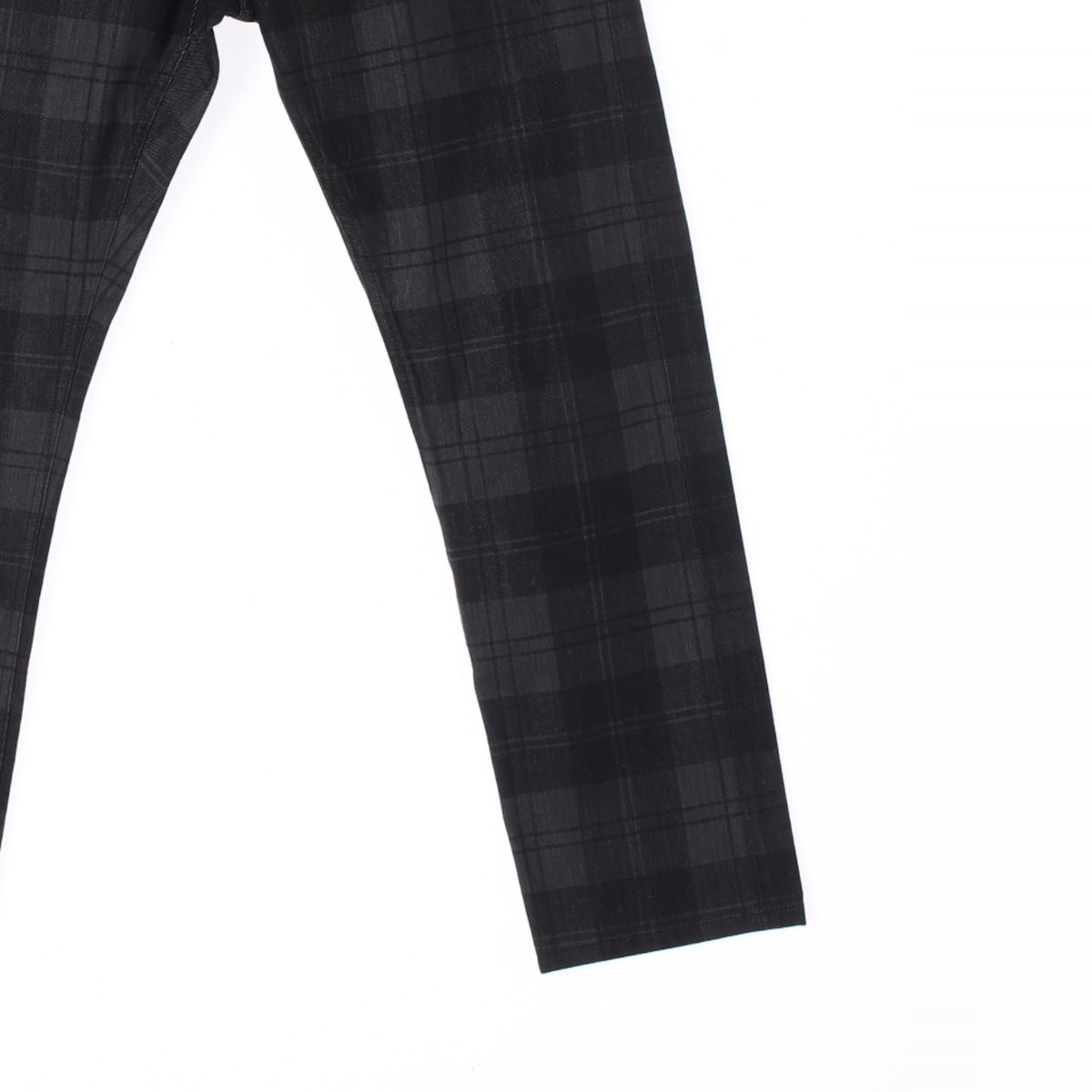 알렉산더 맥퀸 블랙 그레이 체크 데님 청바지 이미지 3