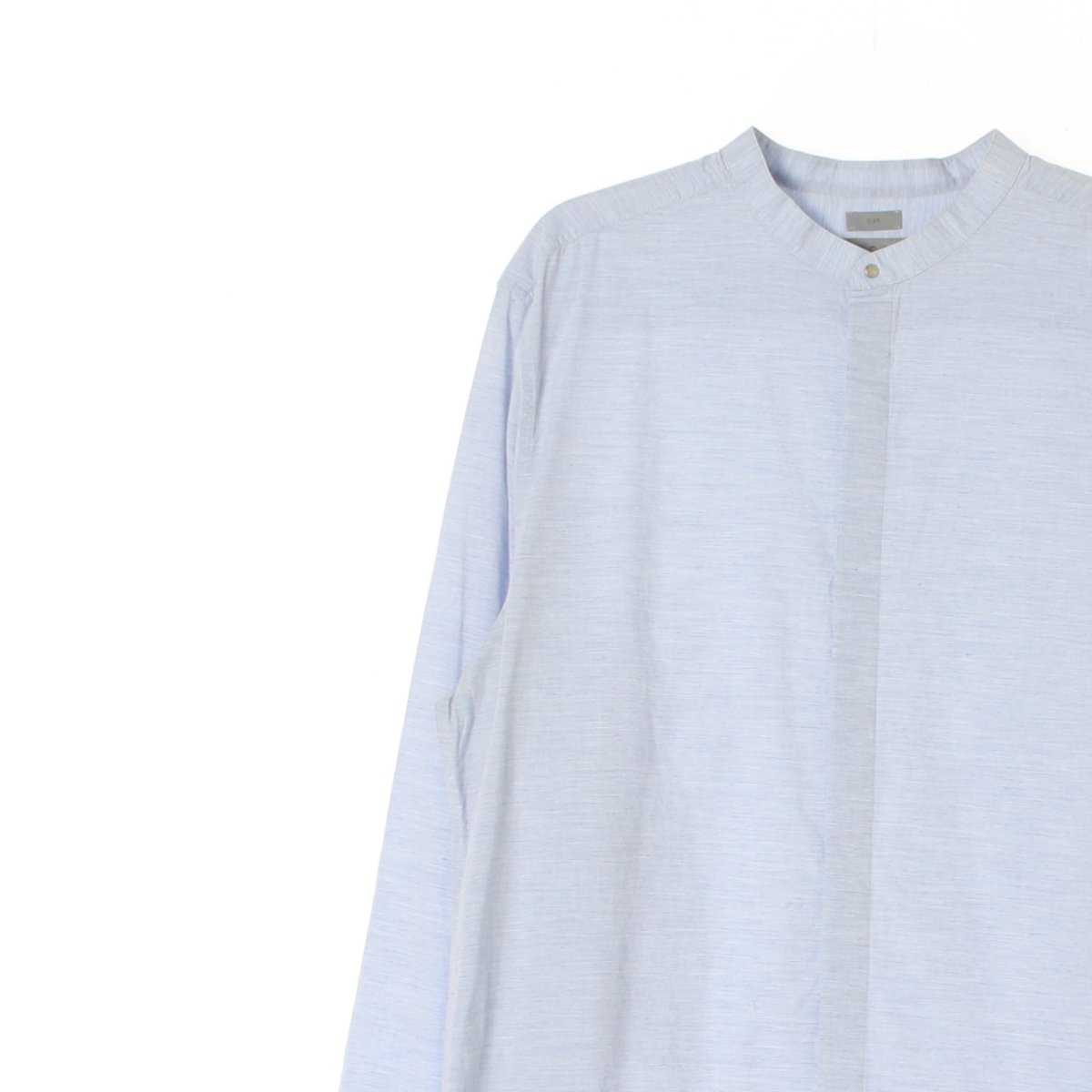 코스 스카이블루 차이나카라 히든버튼 코튼 셔츠 이미지 2