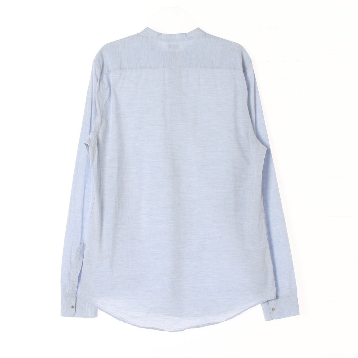 코스 스카이블루 차이나카라 히든버튼 코튼 셔츠 이미지 4