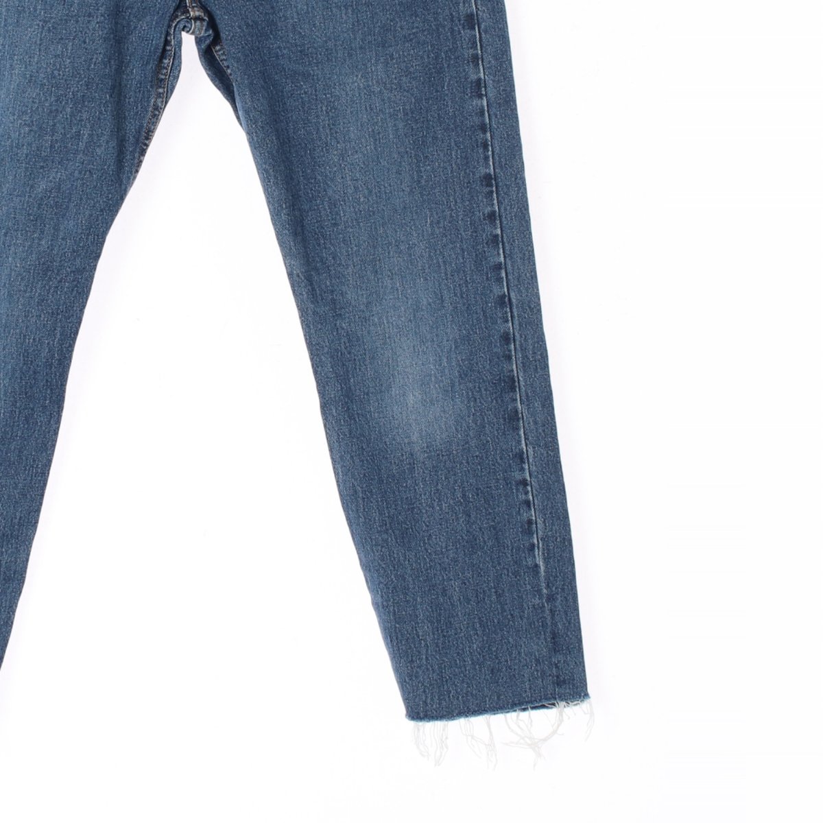 리바이스 501 중청 밑단 절개 데님 진 청바지 이미지 3