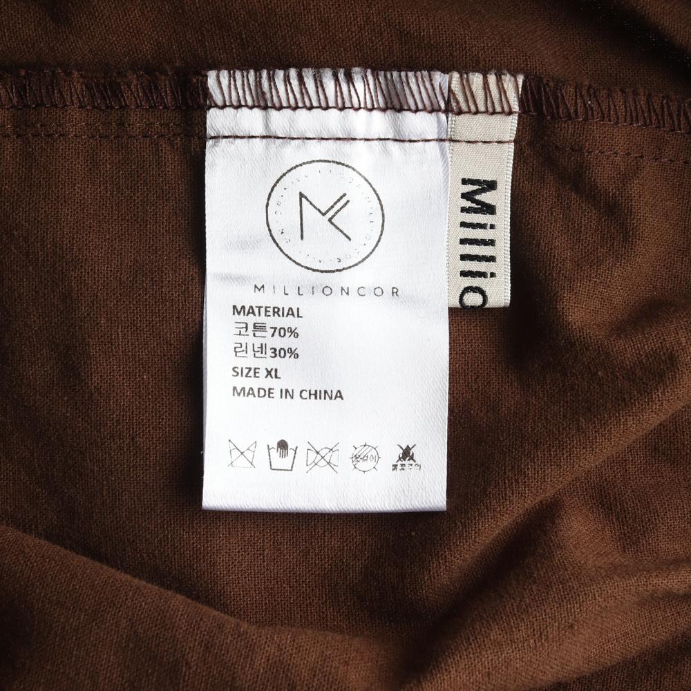 밀리언코르 린넨 코튼 브라운 파라슈트 카고팬츠 이미지 5