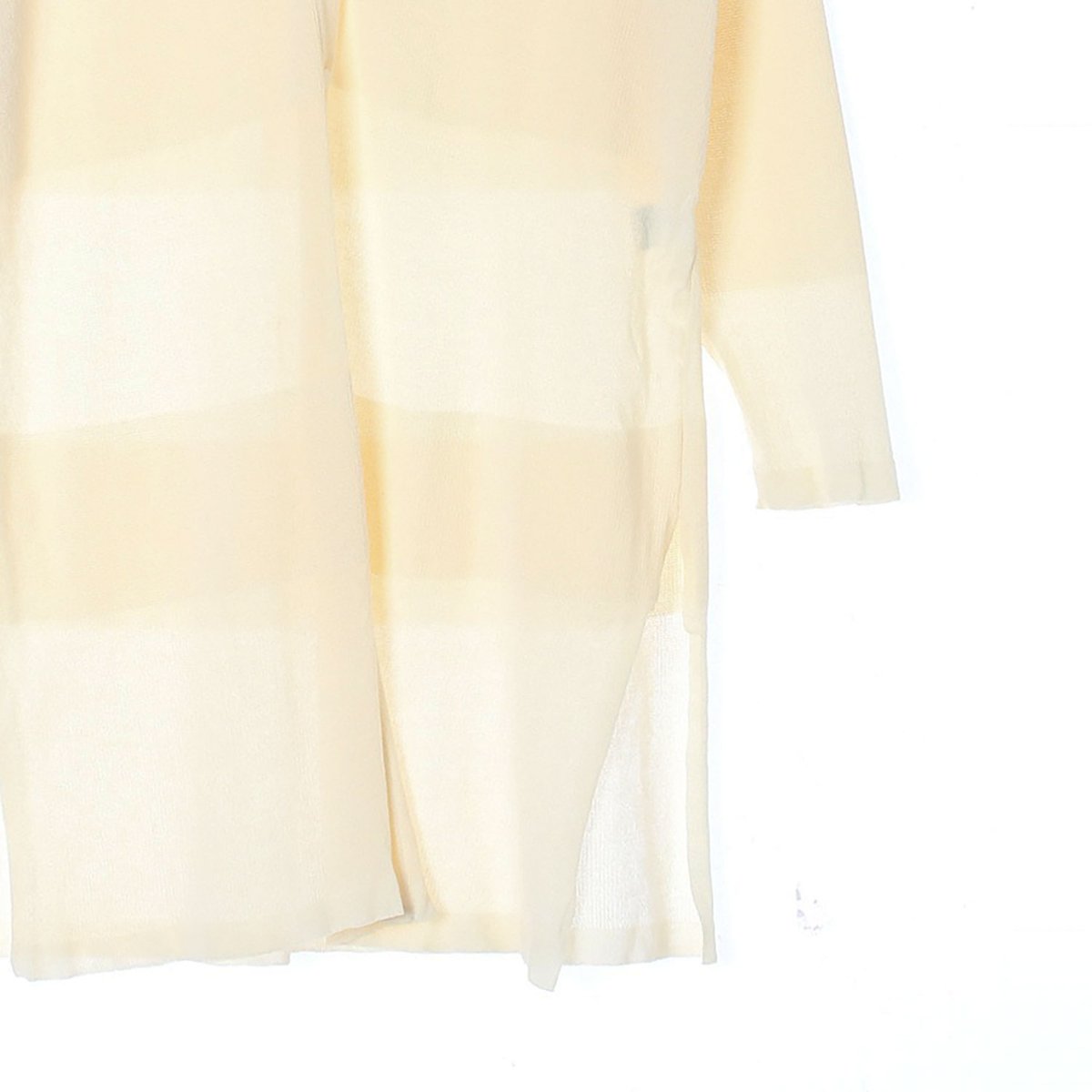 시스템 아이보리 롱 브이넥 트임 가디건 이미지 3