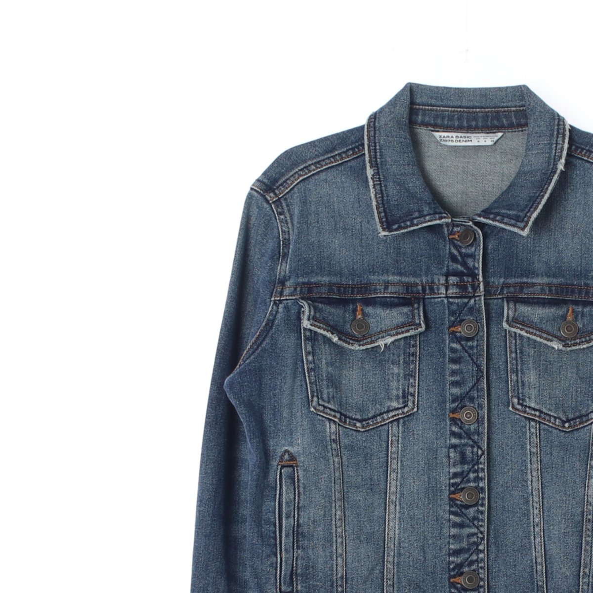 자라 중청 베이직 데님재킷 이미지 2