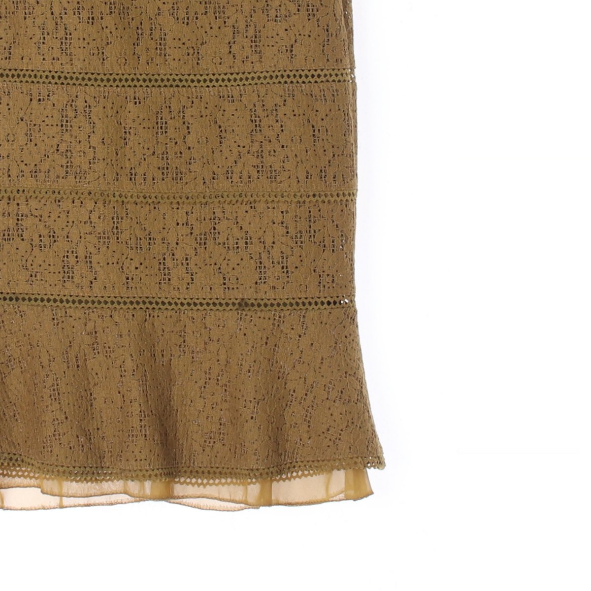 마인 카키 트위드 레이어드 트럼펫스커트 이미지 3