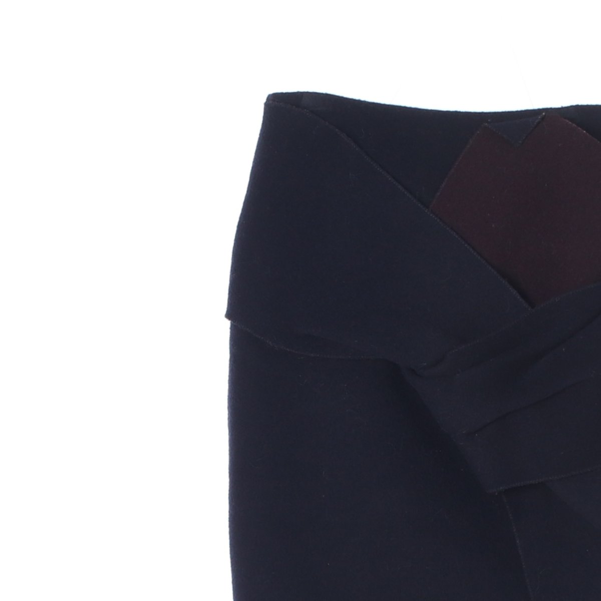 오즈세컨 울61 네이비 버건디 리본 드레이프 스커트 이미지 2