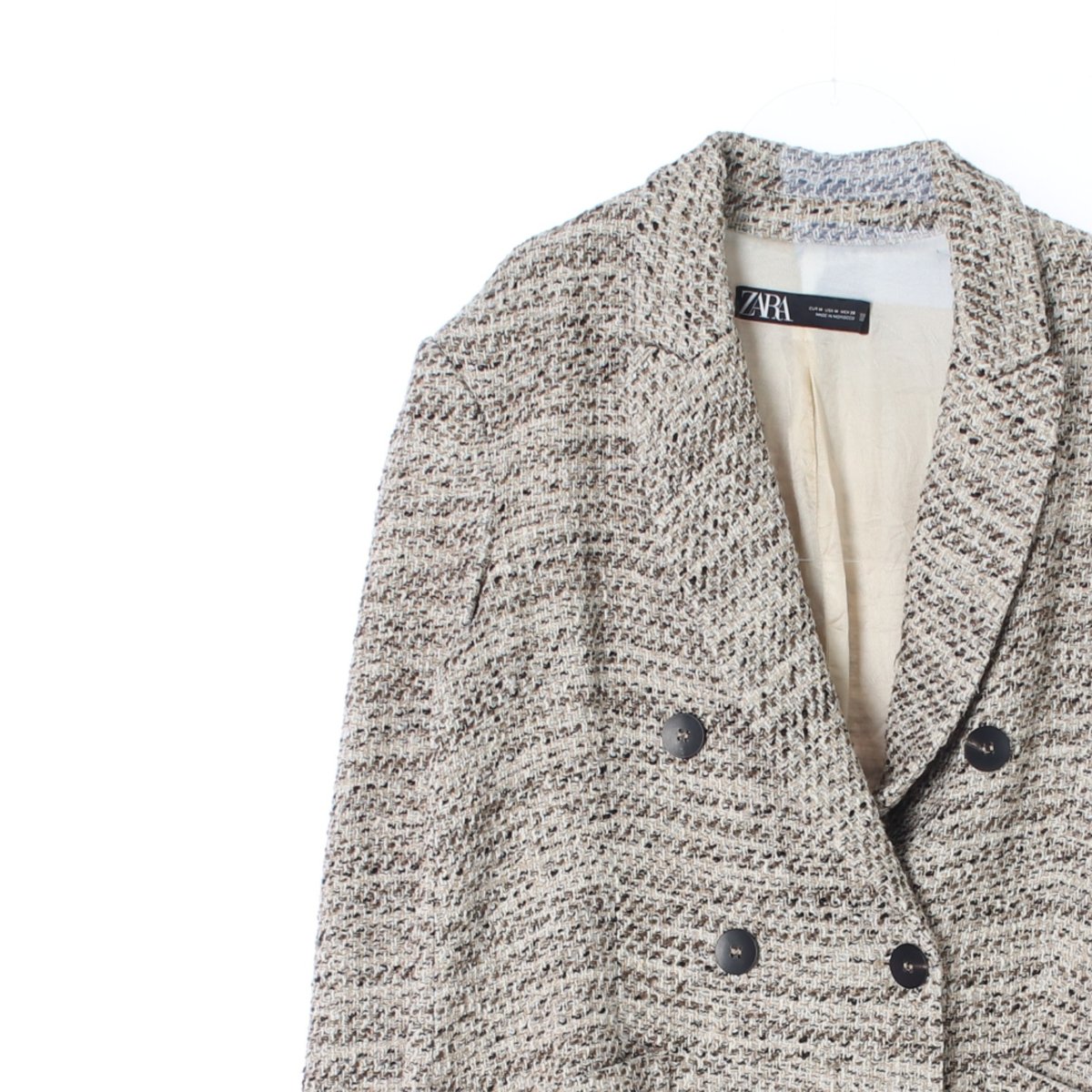 자라 오버핏 트위드 더블브레스티드재킷 이미지 2