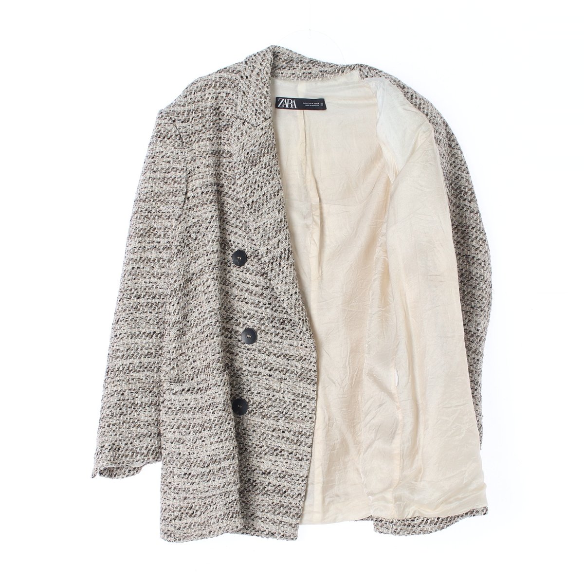 자라 오버핏 트위드 더블브레스티드재킷 이미지 4