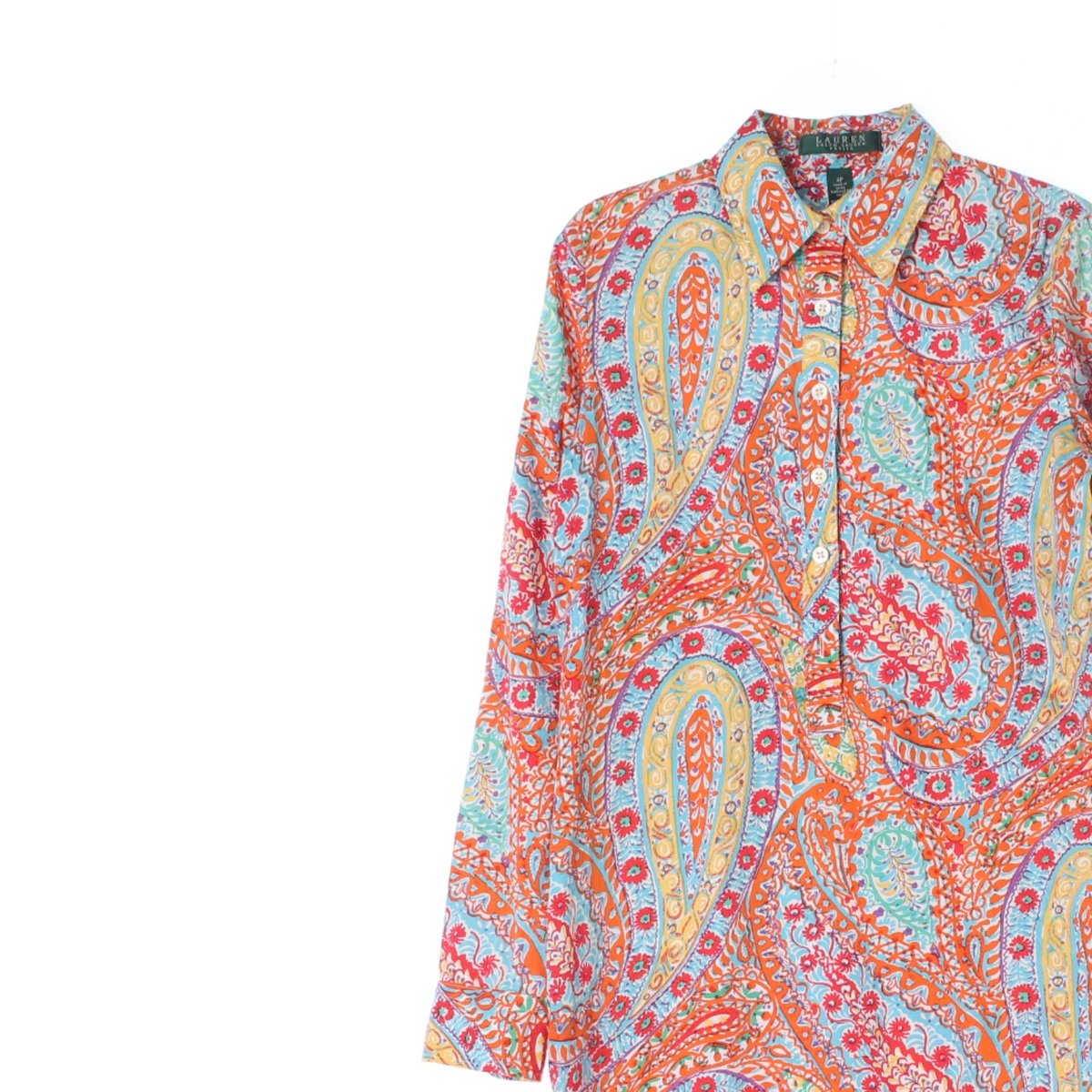 로렌 랄프 로렌 블루 에스닉패턴 롱 셔츠원피스 이미지 2