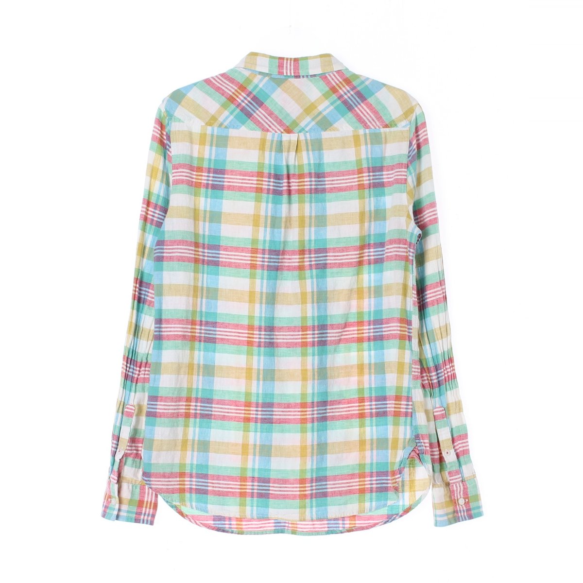 타미힐피거 린넨 체크 하프 버튼 긴팔 셔츠 이미지 4