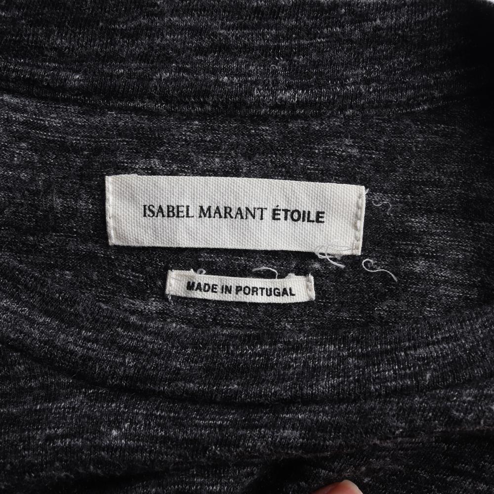 이자벨마랑 린넨/울 차콜 긴팔 라운드 티셔츠 이미지 5