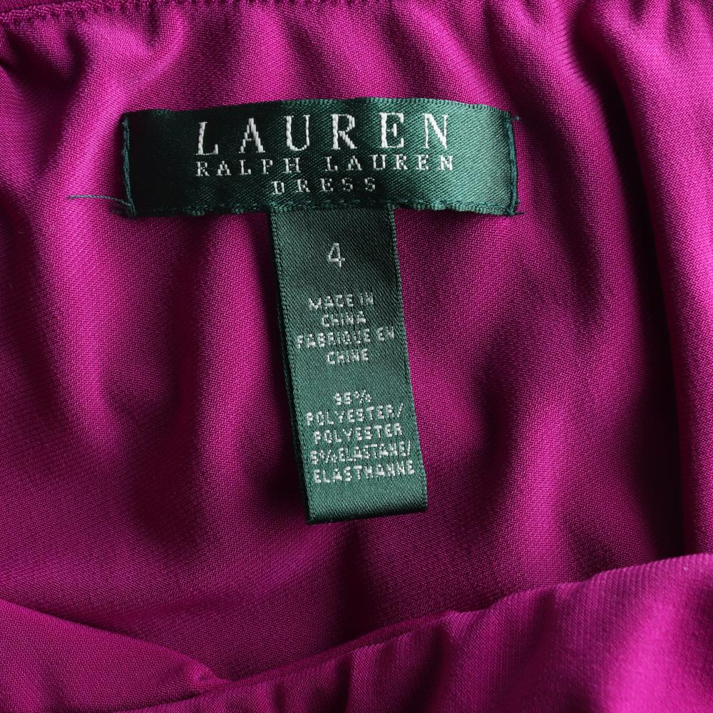 로렌 랄프 로렌 퍼플 오프숄더 원숄더 칵테일 드레스 이미지 5