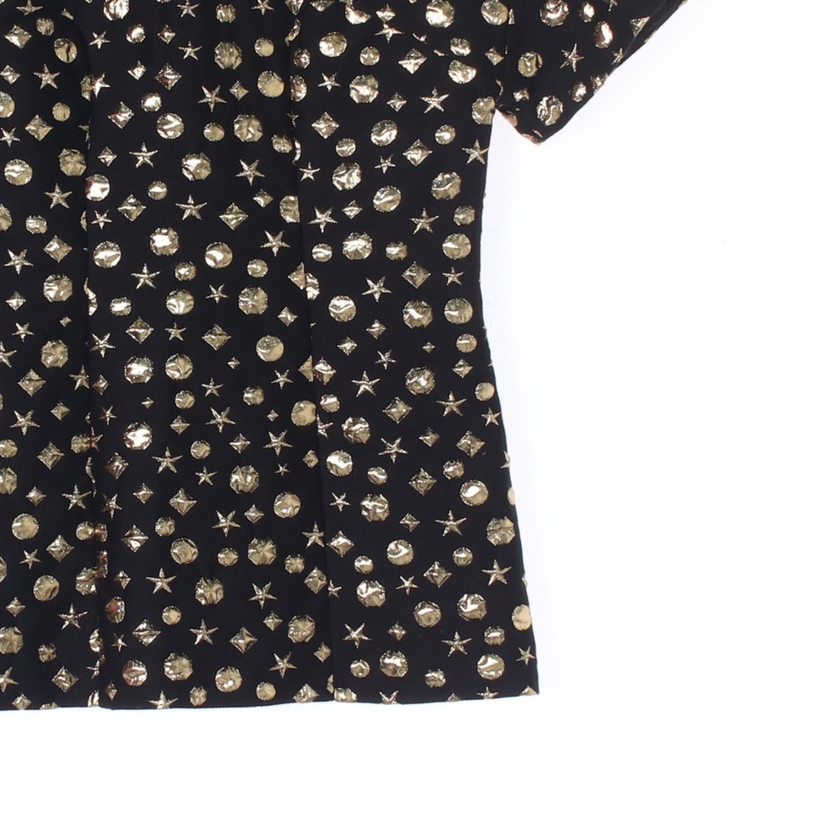 모스키노 골드 스터드 스타일 실크 반팔 블라우스 이미지 3