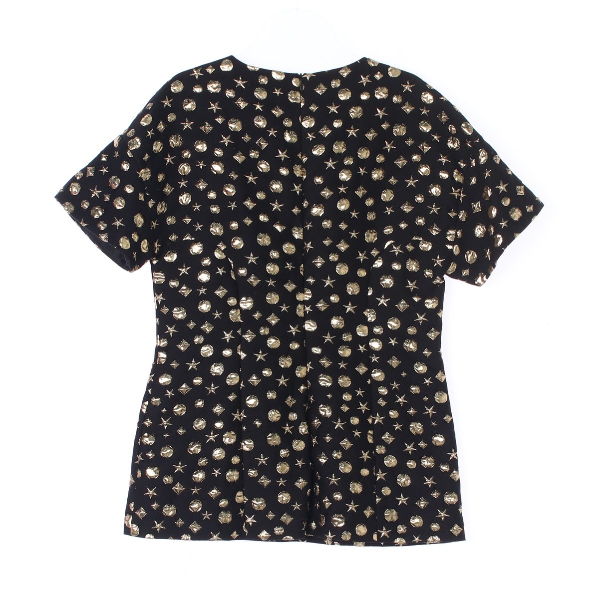 모스키노 골드 스터드 스타일 실크 반팔 블라우스 이미지 4