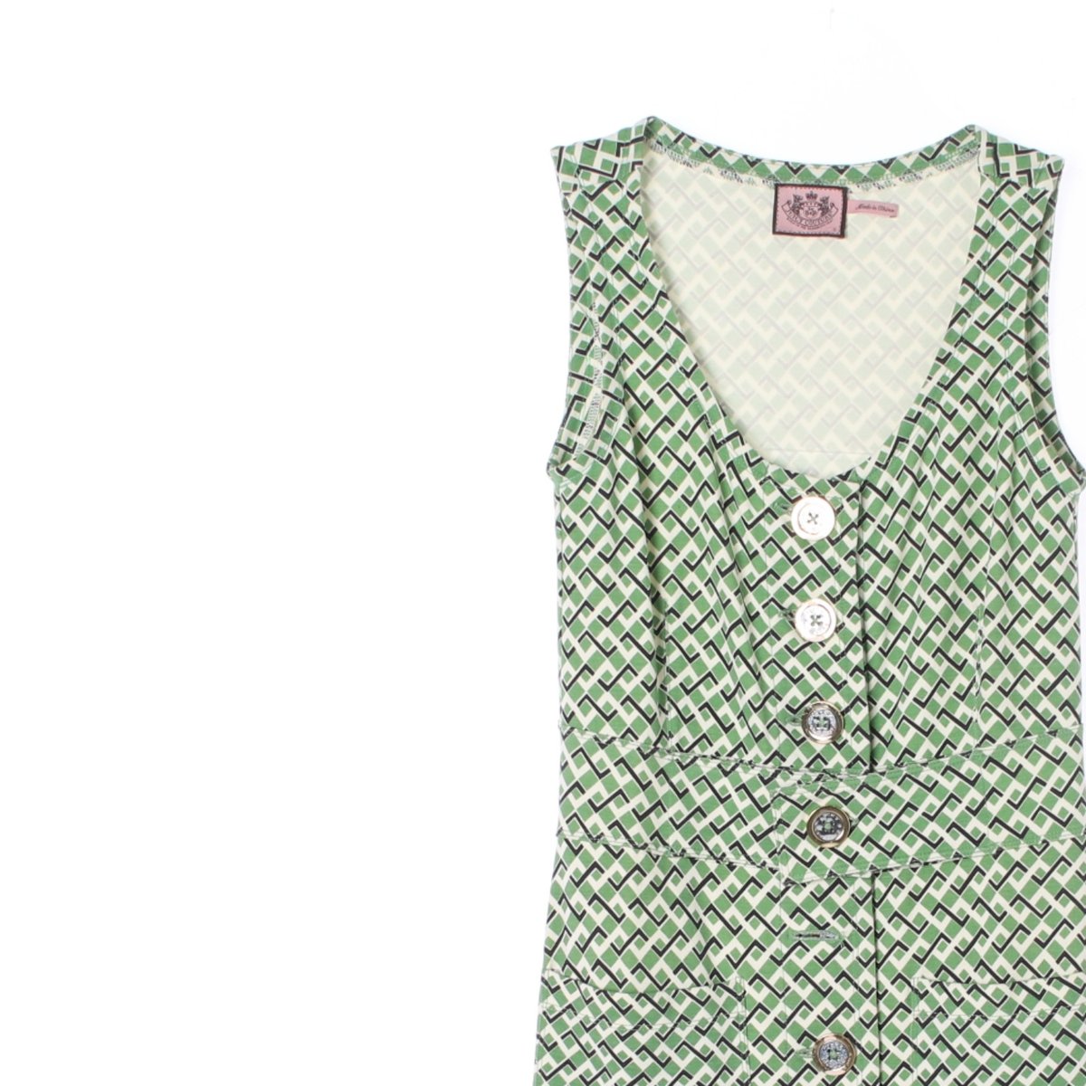 쥬시꾸뛰르 그린 패턴 민소매 미니 드레스 이미지 2