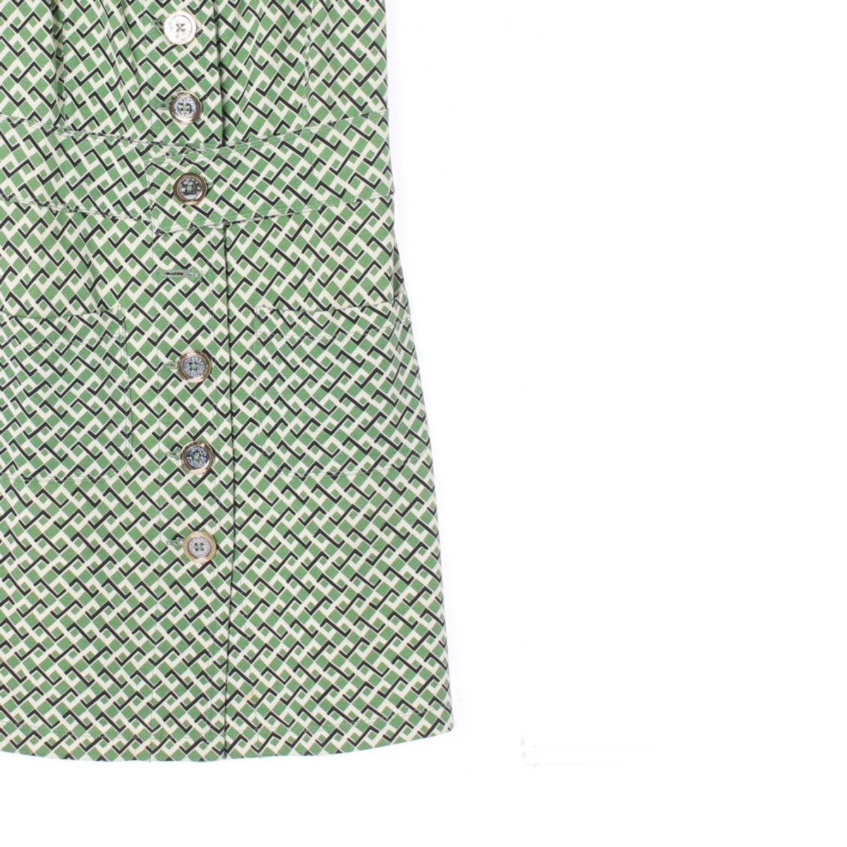 쥬시꾸뛰르 그린 패턴 민소매 미니 드레스 이미지 3