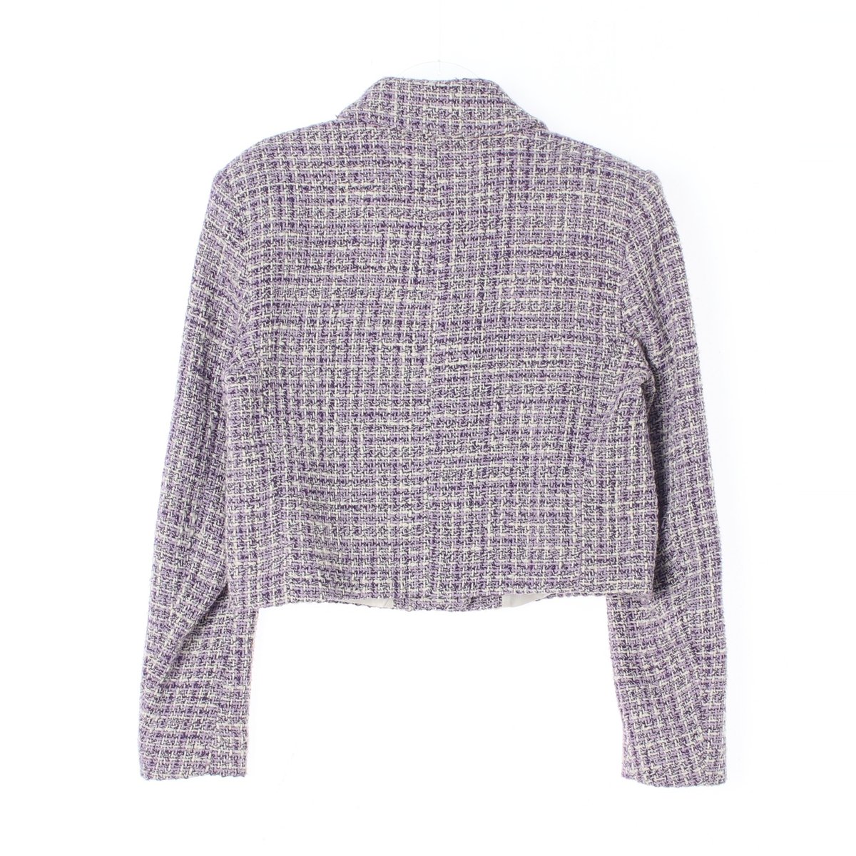 자라 퍼플 트위드 크롭 재킷 이미지 5