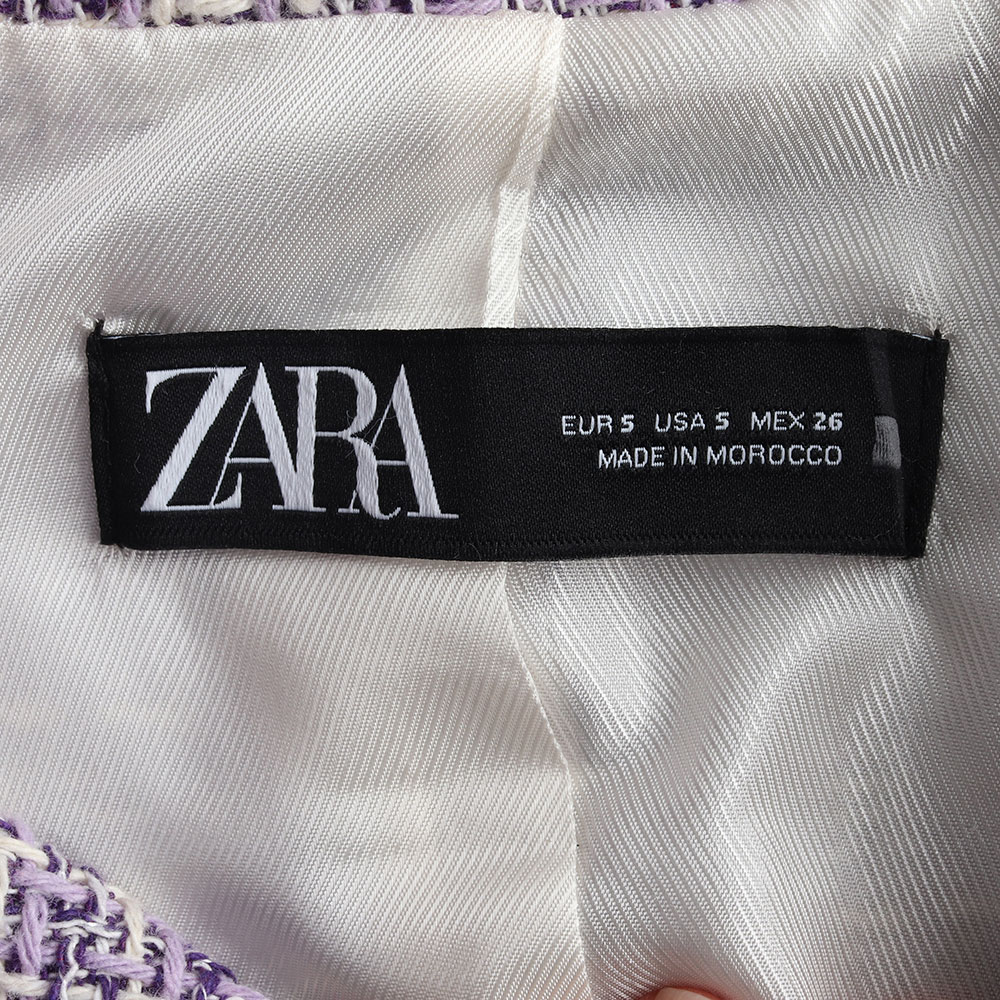 자라 퍼플 트위드 크롭 재킷 이미지 6