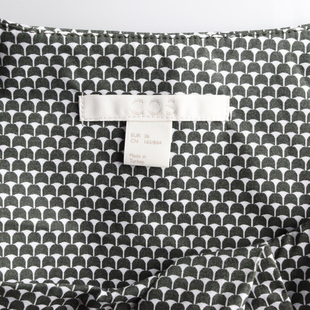 코스 블랙 패턴 드레이프 라운드 7부 블라우스 이미지 5