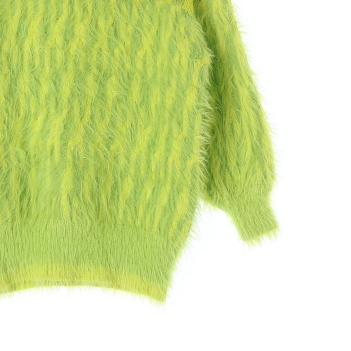자라 그린옐로우 라운드 헤어리 니트 스웨터 이미지 3