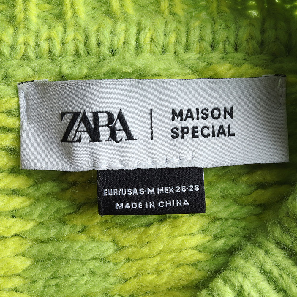 자라 그린옐로우 라운드 헤어리 니트 스웨터 이미지 5