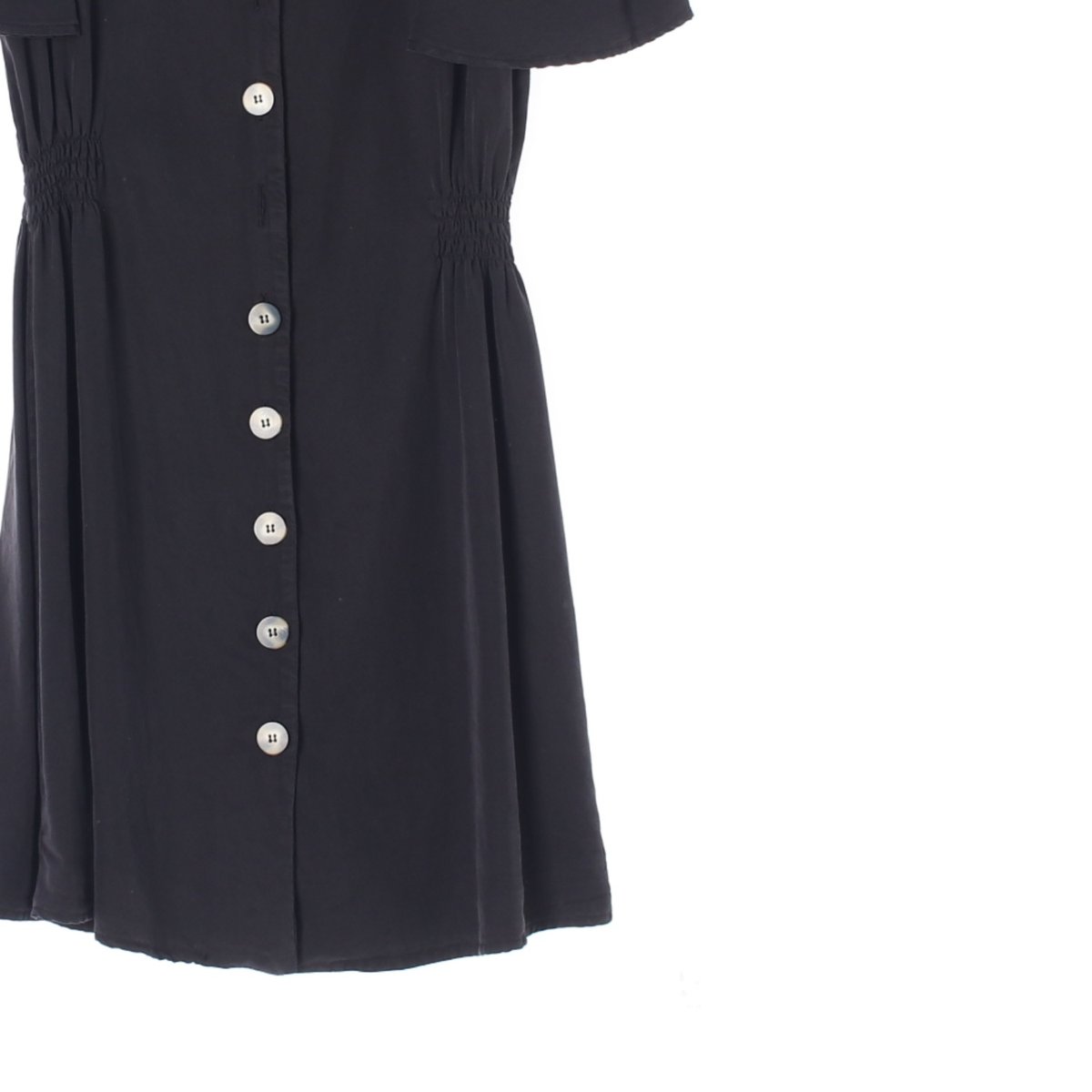 자라 블랙 러플 소매 브이넥 셔츠 미니 원피스 이미지 3