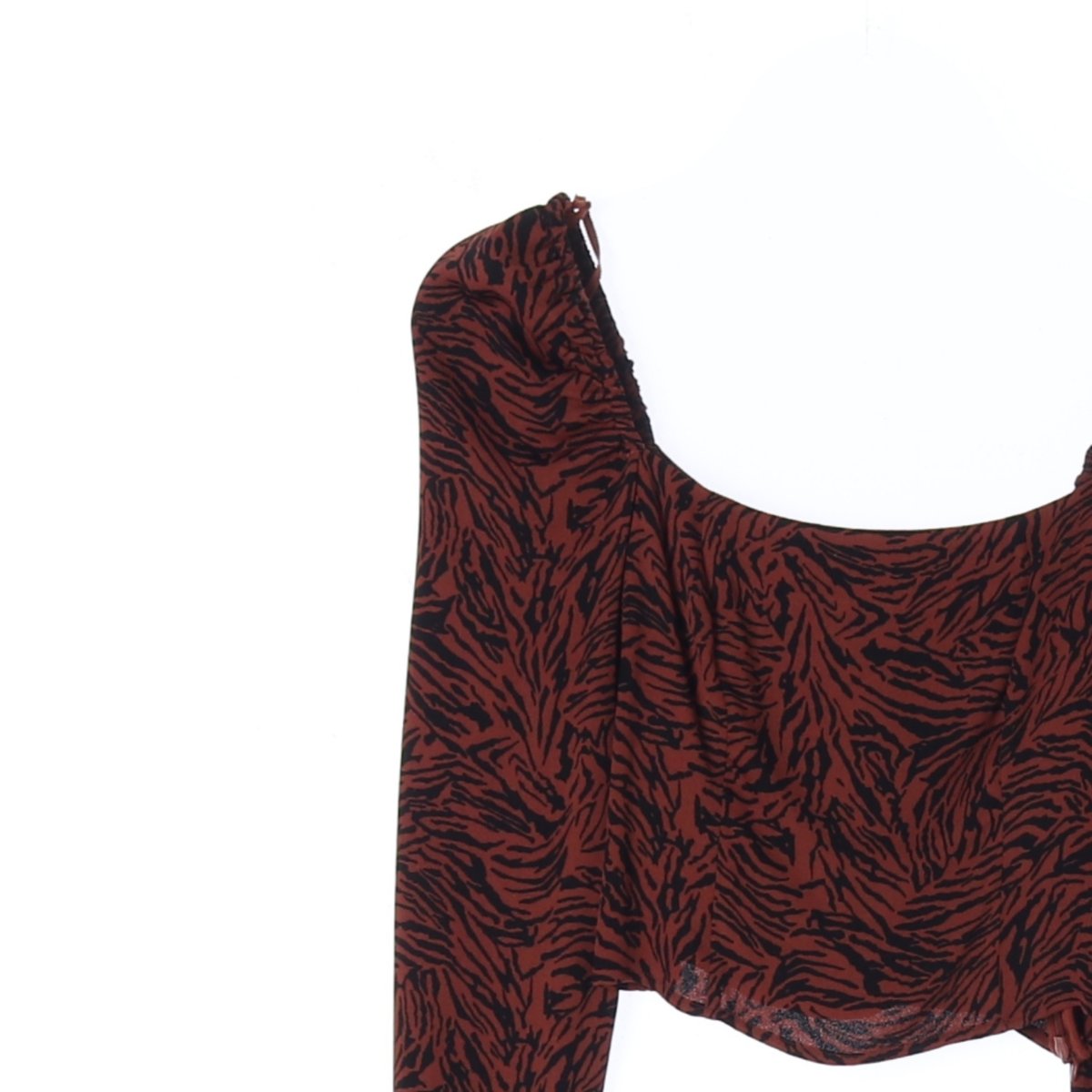 앤아더스토리즈 브라운 크롭 블라우스 이미지 2