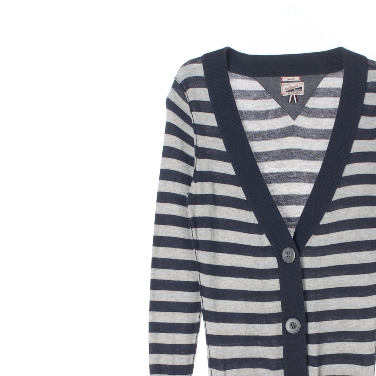 타미힐피거 스트라이프 브이넥 울 가디건 이미지 2