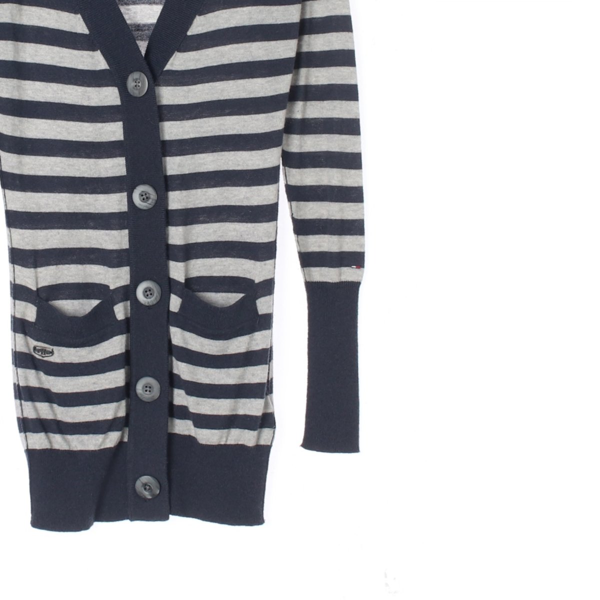 타미힐피거 스트라이프 브이넥 울 가디건 이미지 3