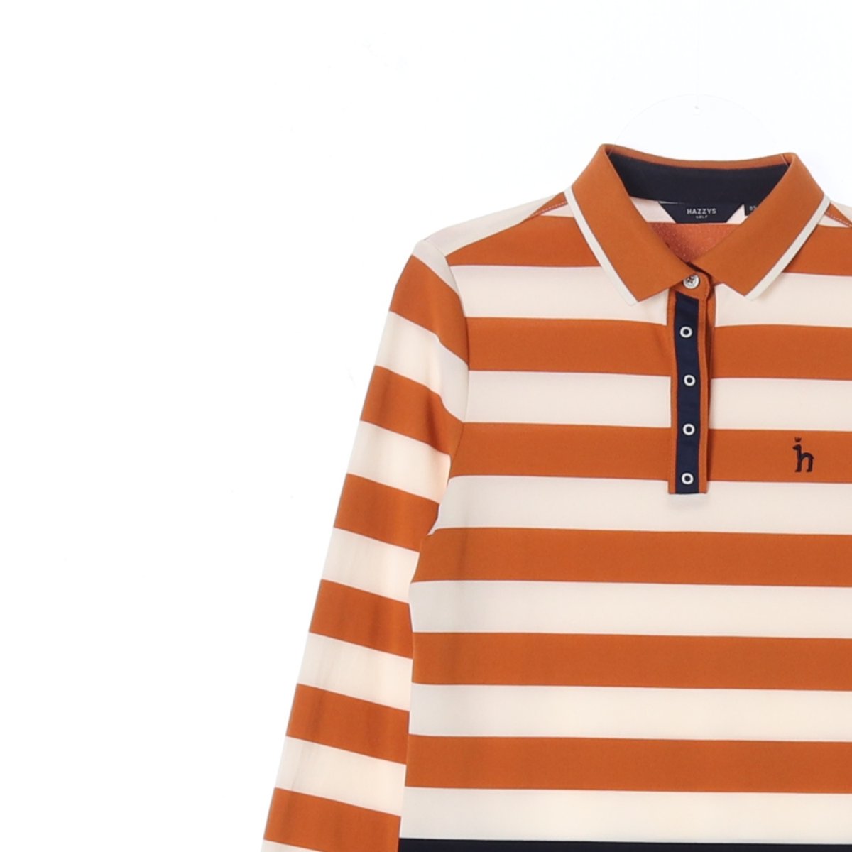 헤지스 골프 스트라이프 긴팔 카라 폴로 티셔츠 이미지 2