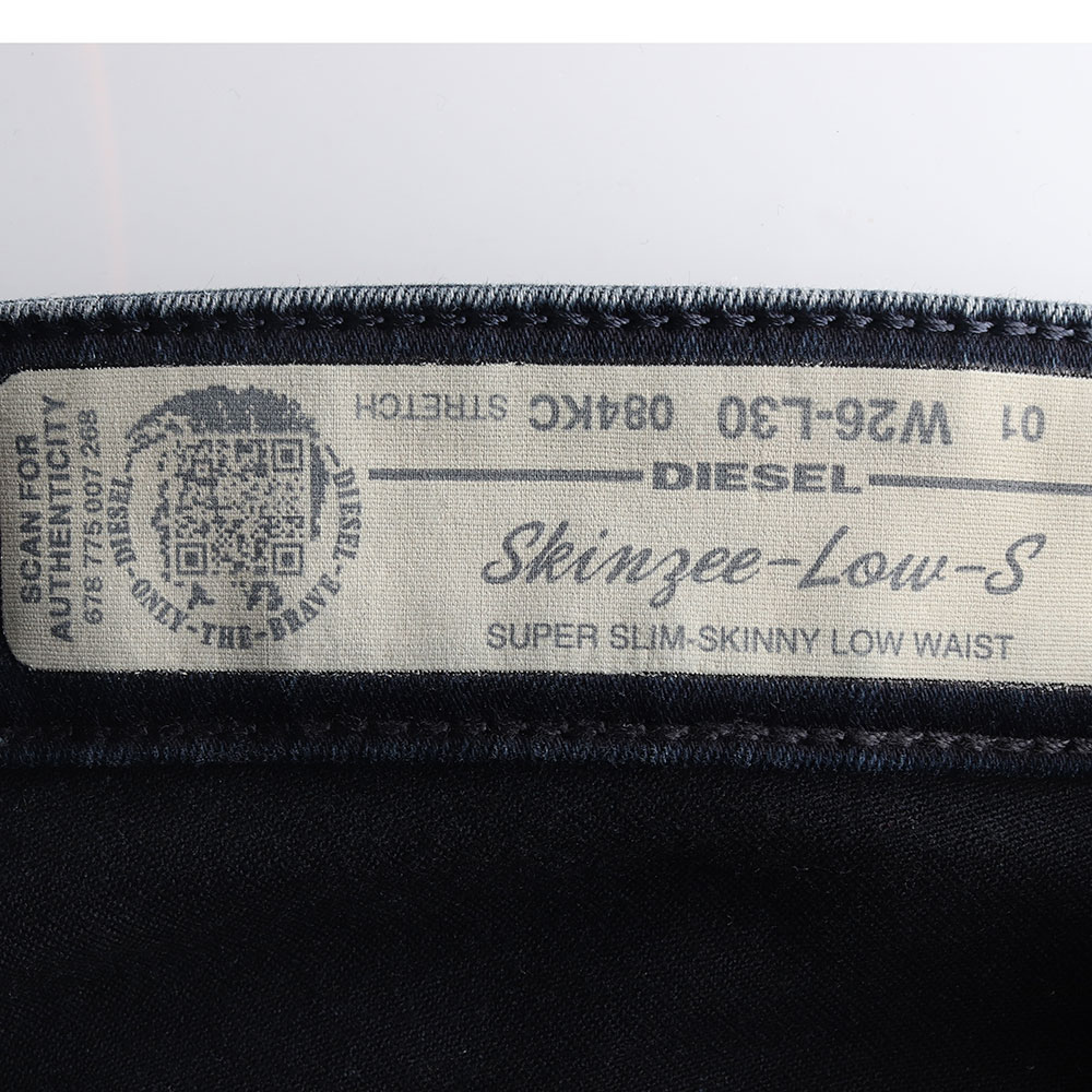 디젤 진청 스키니 로우라이즈 데님 청바지 이미지 5