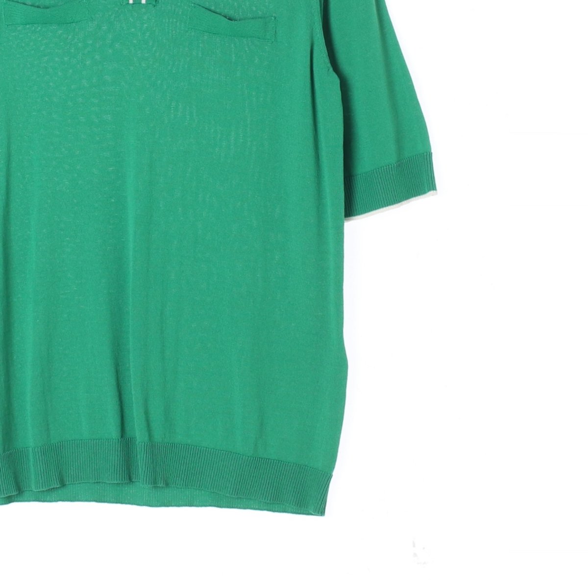 칼 라거펠트 그린 세일러 카라 반팔 니트 스웨터 이미지 3
