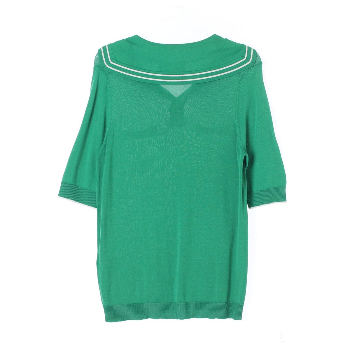 칼 라거펠트 그린 세일러 카라 반팔 니트 스웨터 이미지 4