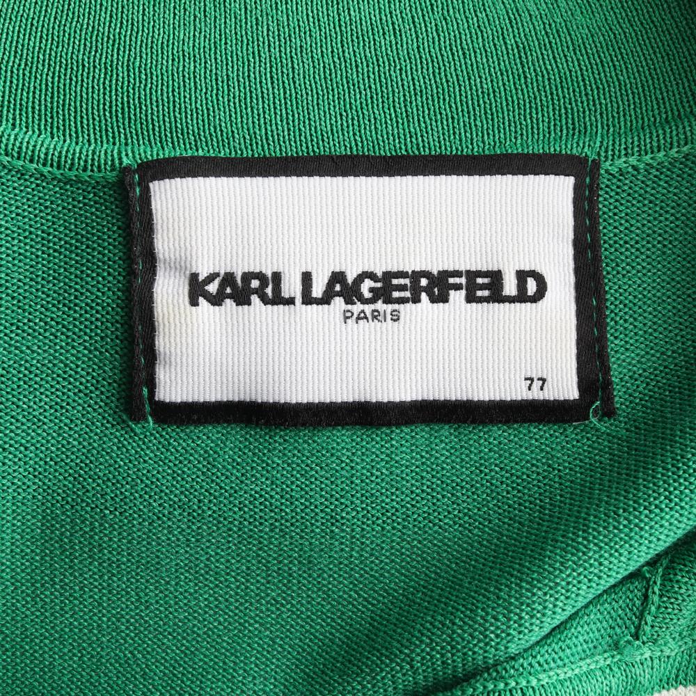 칼 라거펠트 그린 세일러 카라 반팔 니트 스웨터 이미지 5