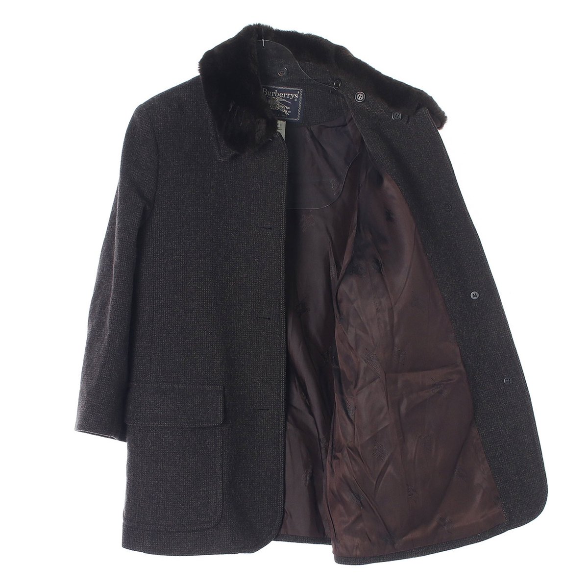 버버리 차콜 퍼카라 싱글코트 이미지 4