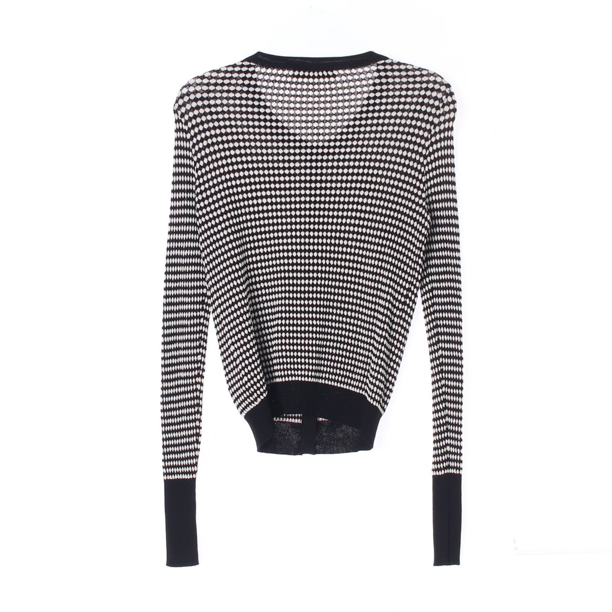 자라 블랙화이트 패턴 긴팔 라운드 가디건 이미지 4