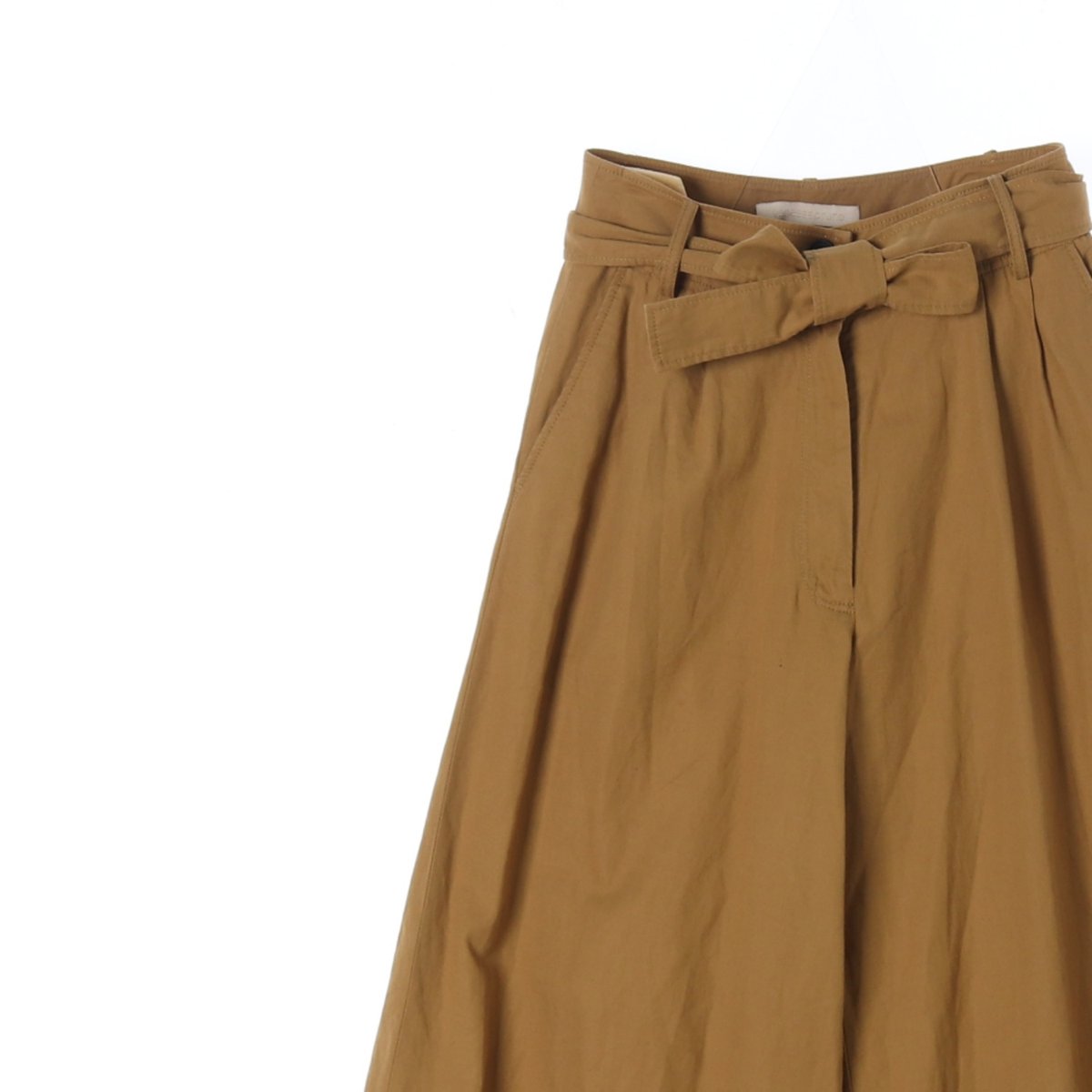 바네사브루노 카멜 린넨 리본 타이벨트 와이드팬츠 이미지 2
