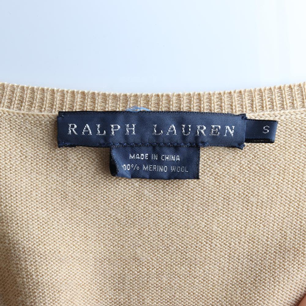 폴로 랄프 로렌 베이지 메리노울100% 브이넥 니트원피스 이미지 5