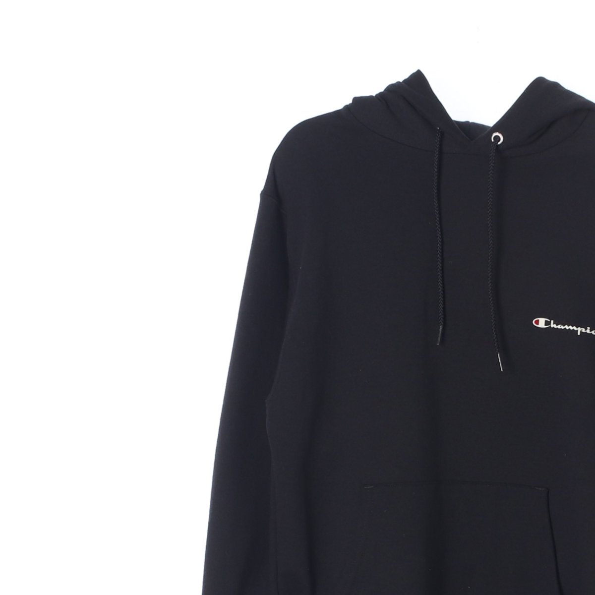 챔피온 블랙 기본 후드티셔츠 이미지 2
