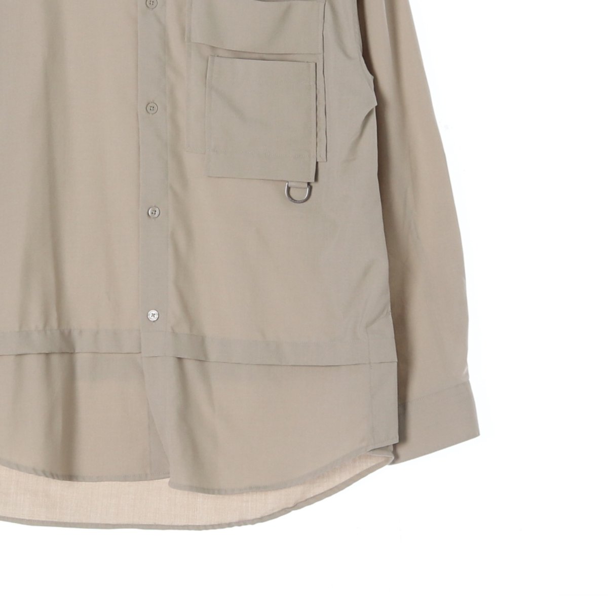 일꼬르소 베이지 포켓 오버핏 셔츠 이미지 3