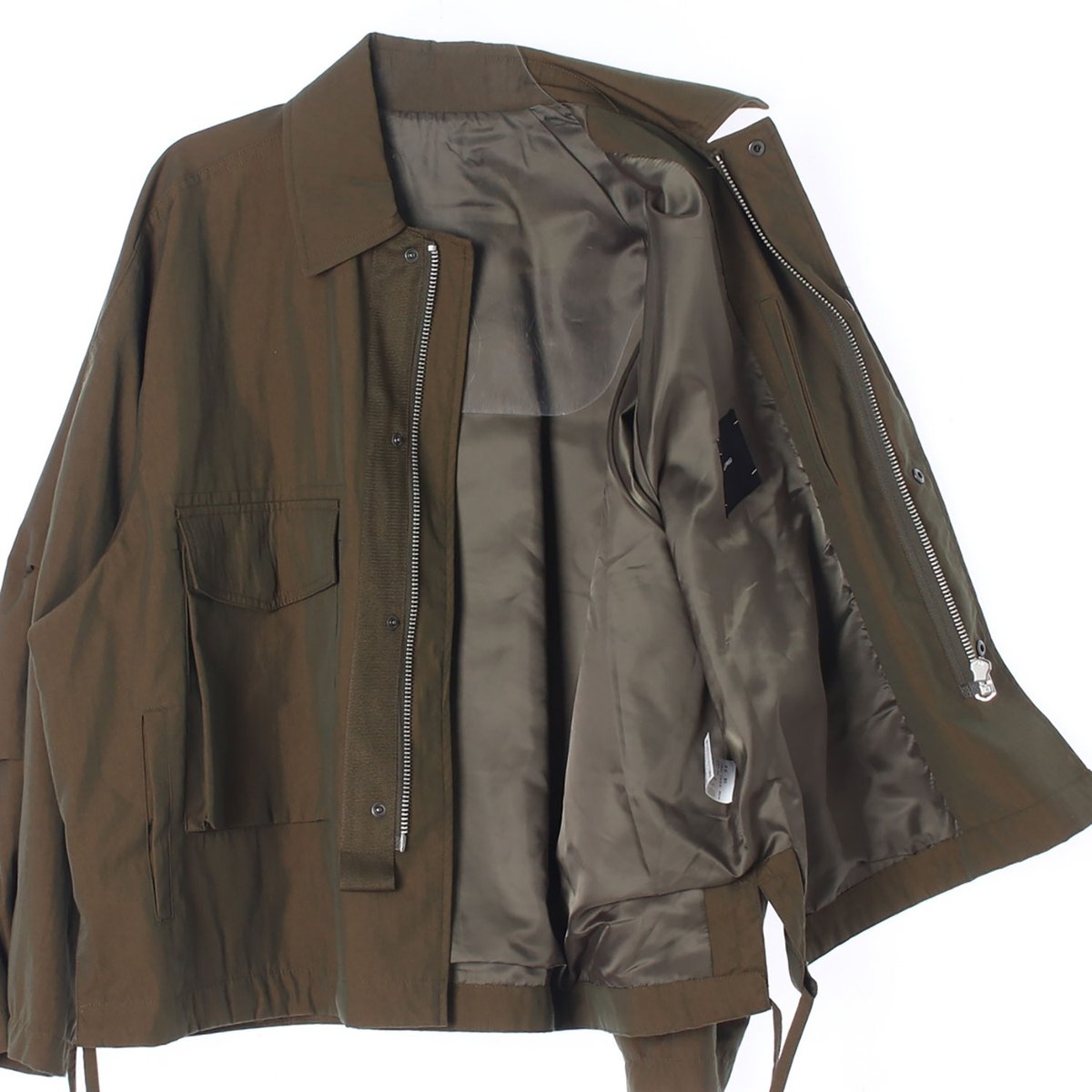 일꼬르소 카키 더블 포켓 오버핏 집업재킷 이미지 4