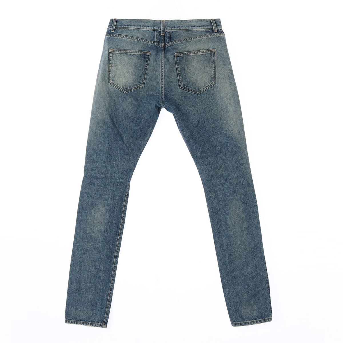 생로랑 중청 워싱 데미지 진 데님 청바지 이미지 4