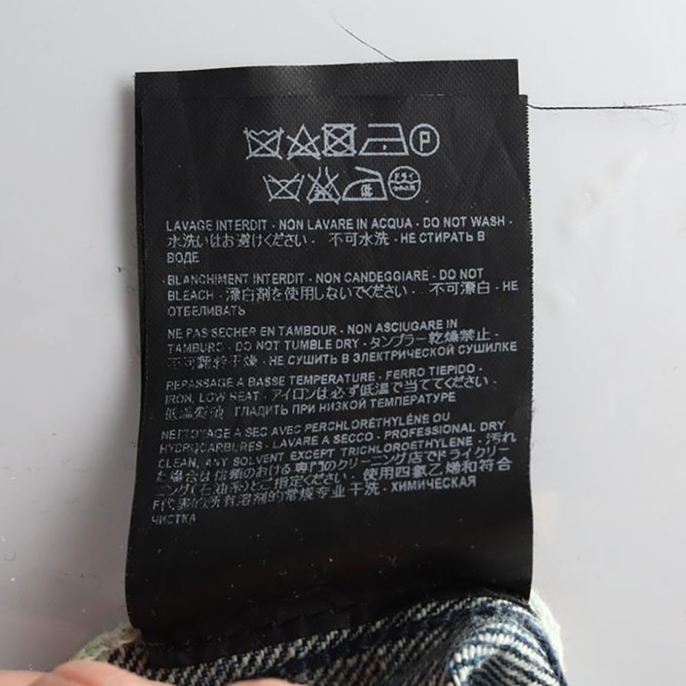 생로랑 중청 워싱 데미지 진 데님 청바지 이미지 6