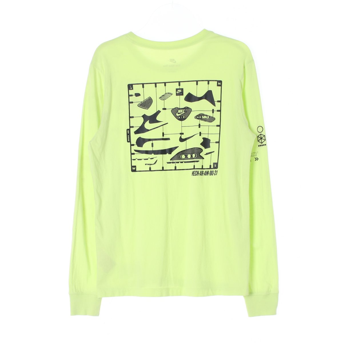 나이키 에어 형광노랑 긴팔 라운드 티셔츠 이미지 4
