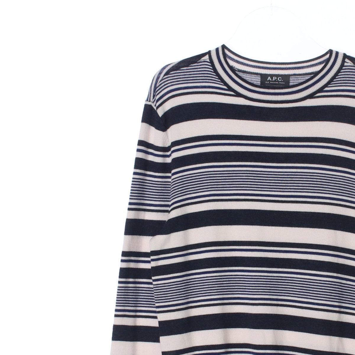 아페쎄 울100 스트라이프 긴팔 니트 티셔츠 이미지 2